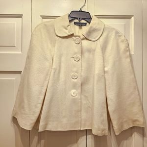 Briggs New York women's cream cropped jacket 3/4 sleeves Sz 10